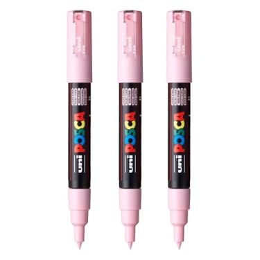 Imagem de posca Marcadores de tinta à base de água PC-1M, ponta extrafina (0,7 mm), rosa claro, 3 unidades