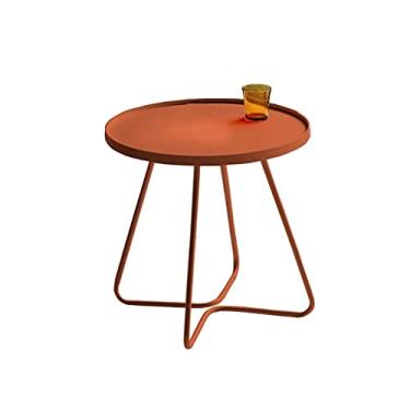 Imagem de Mesa de centro de design simples, mesa de chá de ferro forjado, sofá, mesa de café, quarto, sala de estar, canto de café, mesa de cabeceira, mesa lateral laranja preta, minimalista para sala de estar