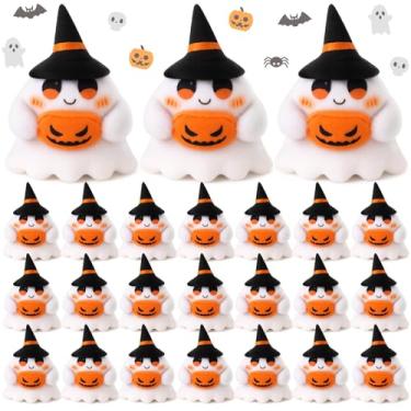 Imagem de Civaner 24 Pcs Mini Halloween Stuffed Animals Bulk Tiny Small Halloween Soft Plush Animals Keychains with Witch Hat Pumpkin for Trick or Treat Exchange Gift Goodie Bag Fillers Party Favors(Ghost)