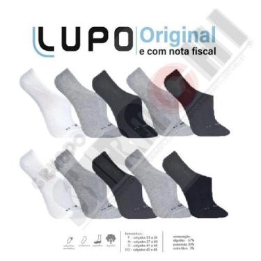 Imagem de Kit 10 meias lupo au sport sapatilha 03270, Unissex, M, Misto