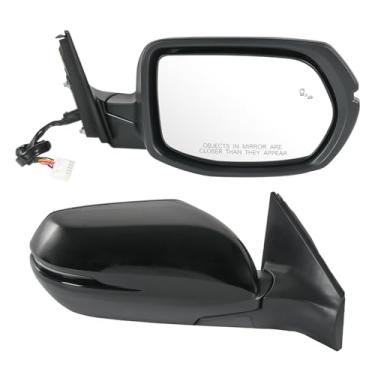 Imagem de JDMSPEED Espelho retrovisor do lado direito do passageiro compatível com Honda CRV 2017-2022 manual dobrável vidro elétrico aquecido ponto cego luz de seta preto substituição #76201T1WA01ZF (9 pinos)