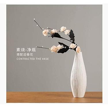 Imagem de AKALNNB Casa Simplicidade Moderna Minimalista Artificial Vasos de Cerâmica Arranjos de Flores Branco Acessórios de Cerâmica Artesanato Ornamentos Verdes, Sim