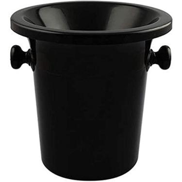 Imagem de Balde de gelo, balde de gelo com tampa, balde de gelo para garrafa de vinho, feito à mão em balde de gelo isolado de parede dupla preto