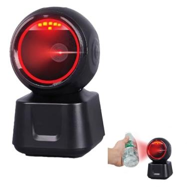 Imagem de Leitor de Código de Barras Automático Omnidirecional,Scanner de Mesa Mãos-Livres para 1D/2D/QR Code com Base Antiderrapante,USB Plug and Play para Supermercado, Loja, Armazém