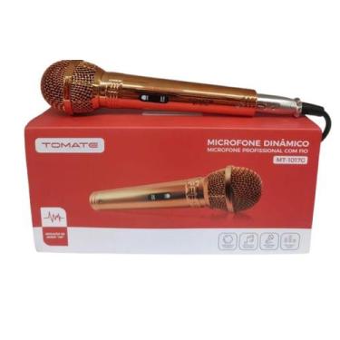 Imagem de Microfone Dinâmico Profissional com Fio de 4 Metros MT-1017G - TOMATE