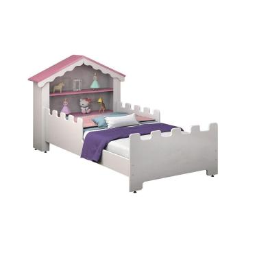 Imagem de Cama Juvenil Menina Casa C/ Prateleiras Para Decoração