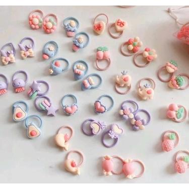 Imagem de Conjunto Mini Laço De Cabelo De Bebê Menina Com Desenho De Fruta/Anima