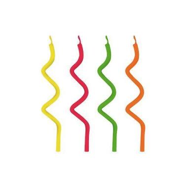 Imagem de Vela espiral neon 18 velas para bolo coloridas - no-brand