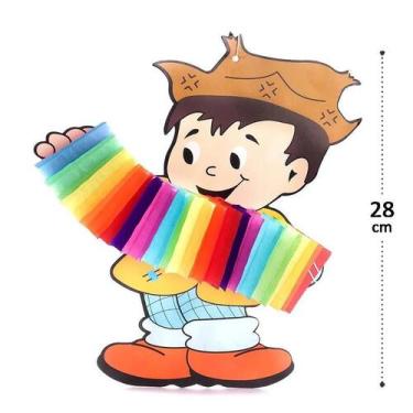 Imagem de Enfeite Decorativo para Festa Junina  Menino com Sanfona Colorido - no