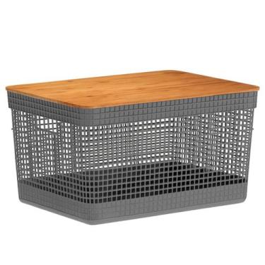 Imagem de Cesto Organizador 20L para Banheiro Lavanderia Escritório Sala Caixa p