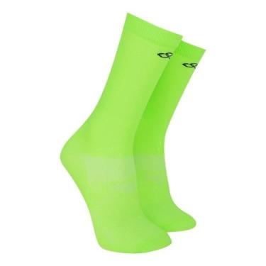 Imagem de Meia Olympikus Cano Médio Corre Masculina, Verde, Preto, 39/44