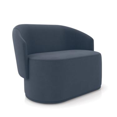 Imagem de Sofá 2 Lugares Namoradeira Orgânica para Sala Malu Suede Azul Marinho M11 - D'Rossi