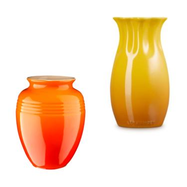 Imagem de KIT LE CREUSET VASO FLOWER NÉCTAR E VASO CLÁSSICO 15CM LARANJA
