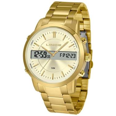 Imagem de Relogio Lince Masculino Dourado Anadigi Mag4489L C1Kx