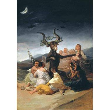 Imagem de O Sabá das Bruxas (1798) de Francisco de Goya - 75x108 - Tela Canvas Para Quadro