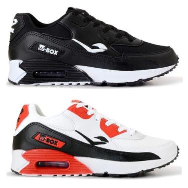 Imagem de Kit 2 Tênis Masculino Max Amortecimento - W-Box, 39, Pretobranco, E, V