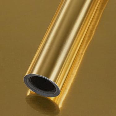 Imagem de Papel de parede autoadesivo 15,7 x 299,7 cm papel de contato metálico, 2 rolos de papel de parede à prova d'água para mesa, armário, artesanato DIY, decoração de casa (ouro 02)