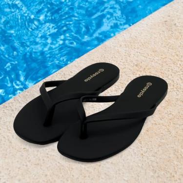 Imagem de Chinelo feminino, sandálias femininas de espuma viscoelástica de verão 2025 - Tendências de couro vegano, leve, macio, confortável, nuvem, chinelos femininos baratos essenciais para a praia, Preto, 37