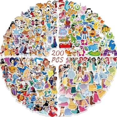 Imagem de Pacote de 200 adesivos infantis de princesas da Disney, adesivos fofos de personagens de desenhos animados, ofertas de filmes, adesivos decorativos para crianças, adolescentes, adultos, adesivos à