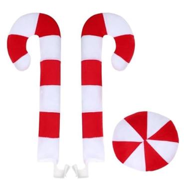 Imagem de oshhni Decorações de Natal para Carro Kit de Decoração para Carro Fantasia Bonita Acessórios para Carros para Trailer SUV Ano Novo Veículos Automotivos, Bengala Doce 44cm