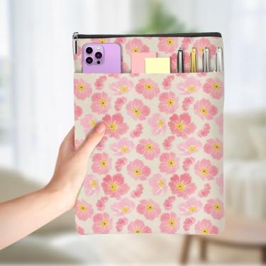 Imagem de Presentes florais para amantes de livros, capa de livros botânicos à prova d'água para livros com bolso frontal com zíper acessórios para livros presentes para mulheres tia aniversário Natal