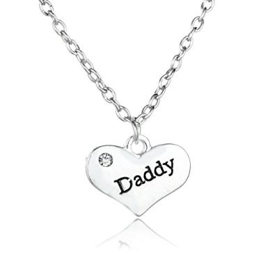 Imagem de Colar com pingente de coração para papai presentes de filha e filho para presente de dia dos pais, presente de aniversário para papai