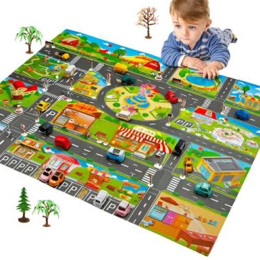 Imagem de Brinquedo Tapete Cidade com Carrinhos e Acessórios de Trânsito  Estimu