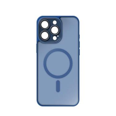 Imagem de Capa para iPhone 16 Pro Max, compatível com MagSafe, carregamento sem fio, antiamarelamento, Drop Pro Maxtec de nível militar, capa de telefone magnética fosca translúcida à prova de choque - azul