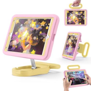 Imagem de Capa infantil para iPad 9ª geração 2021/iPad 8ª geração 2020/iPad 7ª geração 2019, suporte ajustável para retrato/paisagem, à prova de quedas com alça, capa adequada para crianças para iPad de 10,2