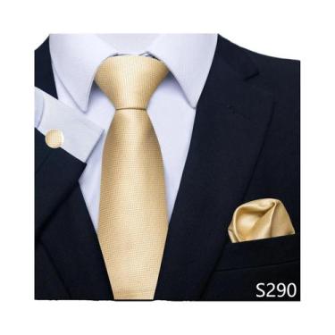 Imagem de Conjunto De Gravata Floral Verde Para Homens Com Abotoaduras E Lenço D