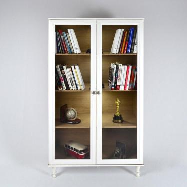 Imagem de Armário Multiuso 2 Portas De Vidro Ditália Luz E-957 Branco