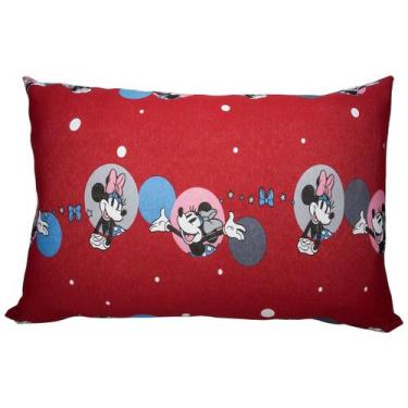 Imagem de Fronha Avulsa KazzaVip Malha 100% Algodão Disney Estampada Minnie Feli