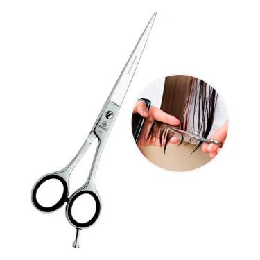 Imagem de Tesoura Mundial Cortar Cabelo Fio Laser Descanso Dedo 7 Pol