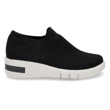 Imagem de Tênis Usaflex Feminino Slip On Tricot Detalhe Sola Casual Preto Am01004001 37