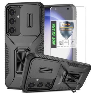 Imagem de Capa para Galaxy S23 Fe com capa de lente deslizante para câmera, protetor de tela HD, suporte giratório de 360°, capa protetora à prova de choque de grau militar AYMECL para Samsung Galaxy S23 Fe