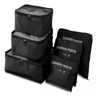 Imagem de Organizador Mala Viagem Kit Completo 6 Peças Necessaire Porta Guarda Roupas Sapatos Biquini Multiuso Ziper Luxo