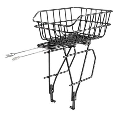 Imagem de oshhni Cesto traseiro para bicicleta, cesto de armazenamento para selim traseiro com suporte para bagageiro, bolsa de carga para bicicletas de montanha e