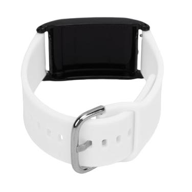 Imagem de Generic Faixa de Relógio de Silicone, Bandas de Rastreador de Fitness Seguro Substituição Sweatproof Respirável Ajuste Ajustável para Correr Caminhadas Esporte (Branco)