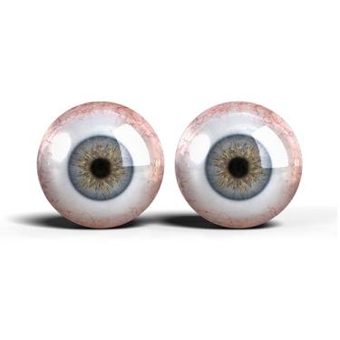 Imagem de Olhos de artesanato de vidro realistas de 2,5 cm, design de íris humana azul e cinza, conjunto de 2 peças, suprimentos para taxidermia e fabricação de bonecas - ONE POLEGADAS 25 mm (85-25)