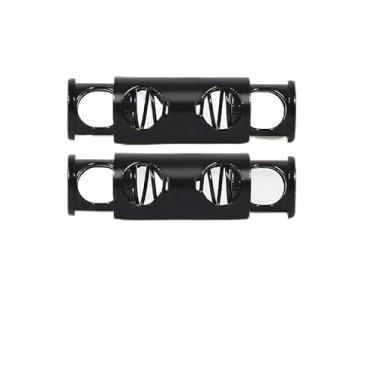 Imagem de 1 conjunto de fechaduras de renda de metal sem amarração, sistema de bloqueio de liberação rápida para botas, tênis, sapatos atléticos, ajustável, ajuste seguro para viagens, Preto, One Size