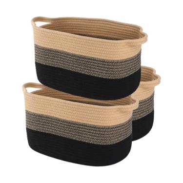 Imagem de AOFANGSHIYE Cesta de armazenamento de tecido de corda de algodão, usada para organizador de brinquedos de cesto de bebê, cestas de presente vazias, cesta de roupa infantil, armazenamento de cobertor