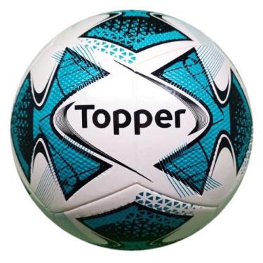 Imagem de Bola Futebol de Campo Topper Slick 22 Oficial, Branco, Verde e Preto, 