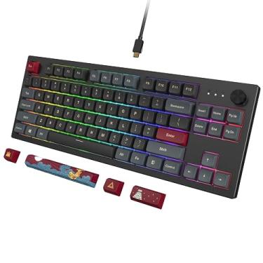 Imagem de Montech Teclado mecânico para jogos MKey TKL: LED RGB personalizável, teclado PBT de perfil MDA premium, interruptores pré-lubrificados Gateron G Yellow Pro 2.0, tema do castelo de Osaka, escuridão