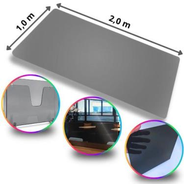 Imagem de Chapa de Acrílico Fumê Esp. 3mm  2x1m  1,0m x 2,0m  Placa Transparente
