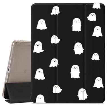 Imagem de VibrantFruitique Linda capa fantasma fofa para iPad Pro de 13 polegadas (M4) 2024, suporte para lápis, traseira de TPU macio transparente e suporte de três dobras para mulheres (número do modelo