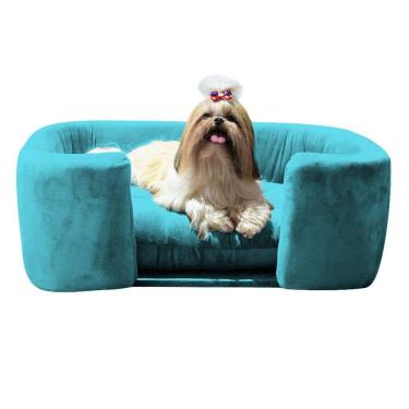 Imagem de Cama Pet Poltrona Hannah Luxo Azul Turquesa