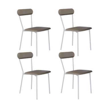 Imagem de Cadeira Vintage Emília Fixa C-4 Pes 450 X 505 X 810 Mm C-4 Un. Pés Brancos. Cn.venus Cinza Cn.venus Cinza