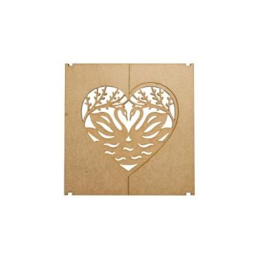 Imagem de Caixa de Presente Amor em MDF – Tampa Vazada Namorados dia das Mães 15cm (MDF)