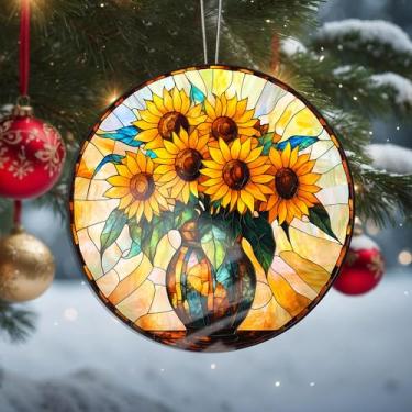 Imagem de Acrílico colorido, apanhador de sol, decoração de janela suspensa de coruja, arte de parede de arco-íris, para sala de estar, quarto, varanda, interior e exterior, jardim, enfeites de Natal 19 x 19 cm