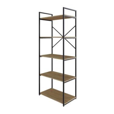 Imagem de Estante C/05 Prateleiras 152x60x33cm Yon Vermont Oak/est.preta Vermont Oak/est.preta
